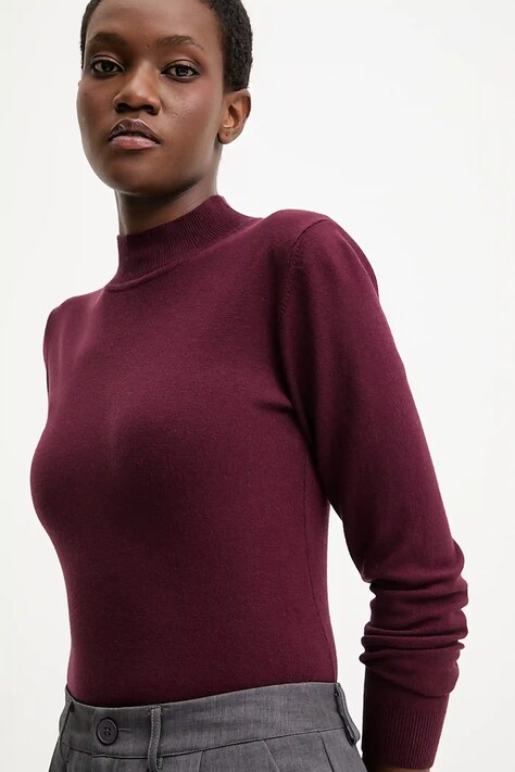Answear.LAB sweter z kaszmirem kolor bordowy lekki