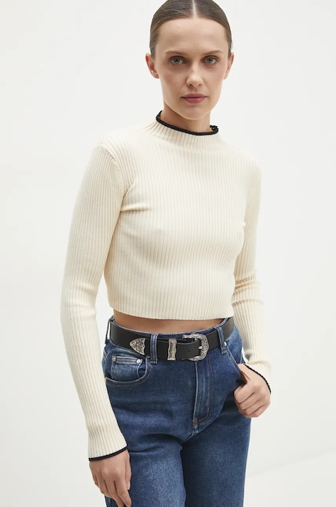 Answear.LAB sweter damski kolor beżowy z półgolfem