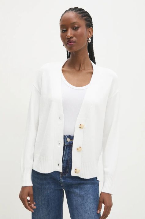 Answear Lab cardigan donna colore bianco