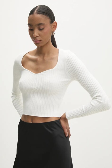 Svetr Answear.LAB dámský, bílá barva, lehký