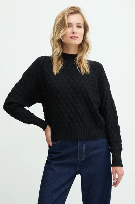 Answear Lab sweter damski kolor czarny lekki z półgolfem