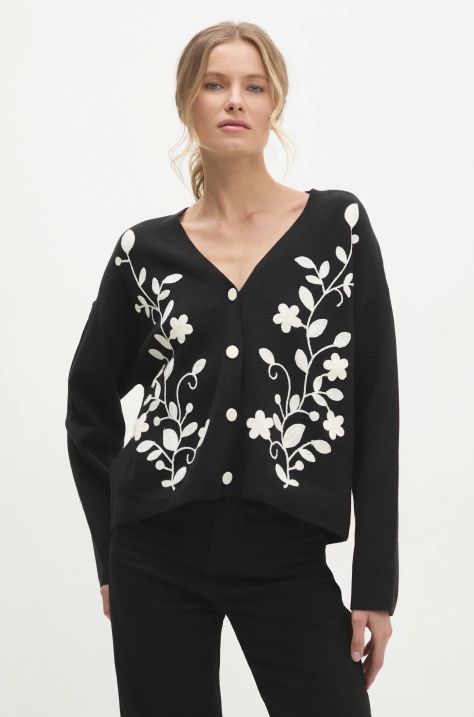 Answear Lab cardigan in lana colore nero