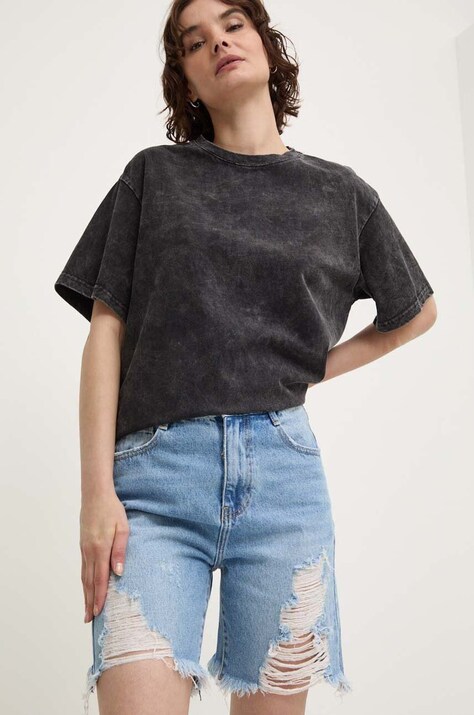 Answear Lab pantaloni scurti jeans femei, neted, high waist