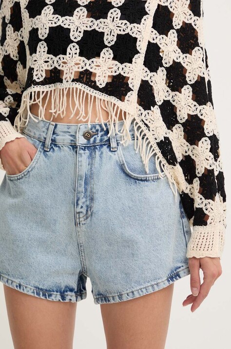 Answear Lab pantaloni scurti jeans femei, neted, high waist