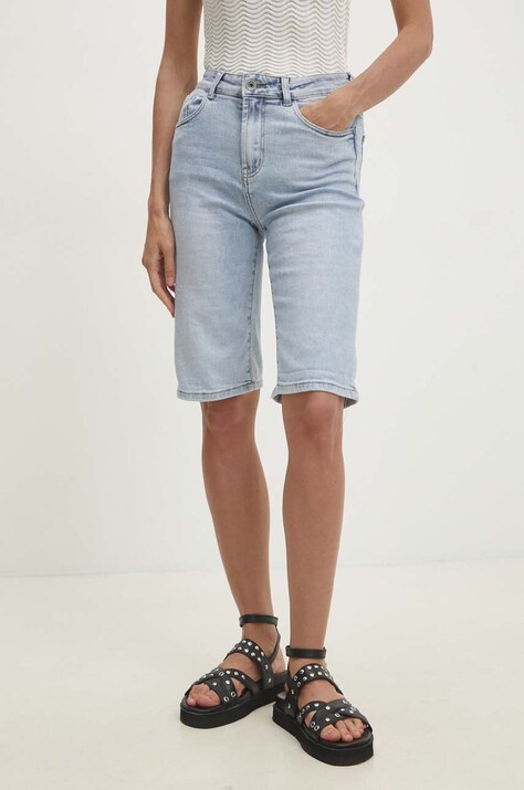 Answear Lab pantaloni scurti jeans femei, neted, high waist