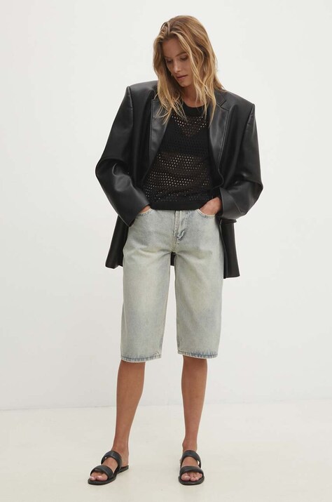 Answear Lab pantaloni scurti jeans femei, neted, high waist