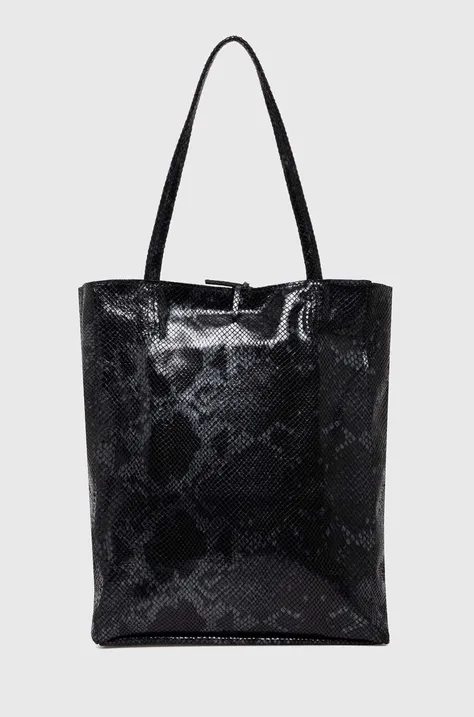 Kožená kabelka Answear Lab čierna farba