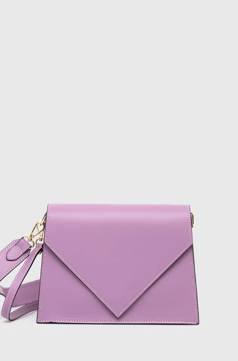 Kožená kabelka Answear Lab fialová farba