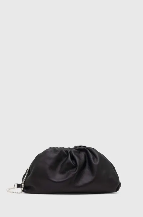 Usnjena večerna torbica Answear Lab črna barva