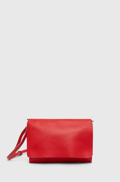 Kožená listová kabelka Answear Lab červená farba