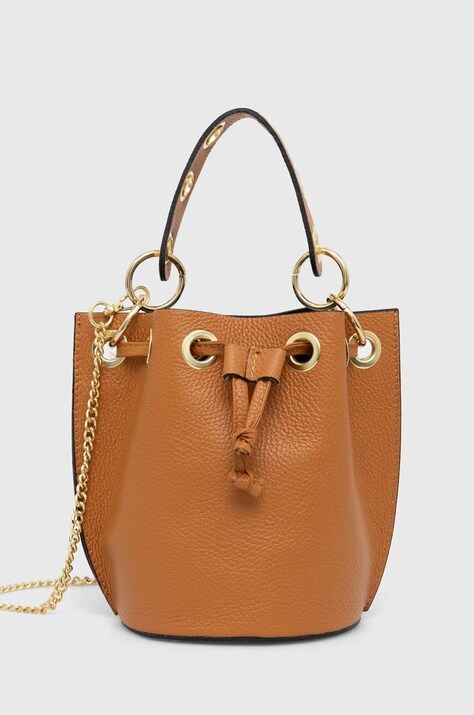 Answear Lab poseta de piele culoarea maro