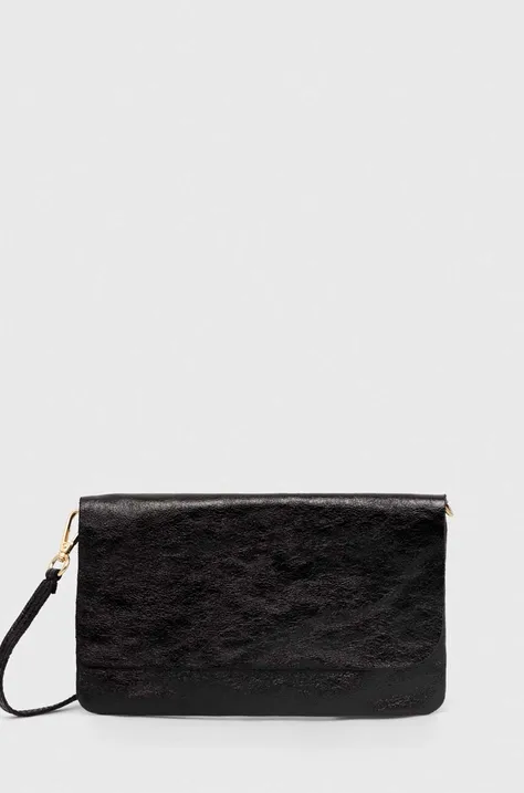 Kožená listová kabelka Answear Lab čierna farba