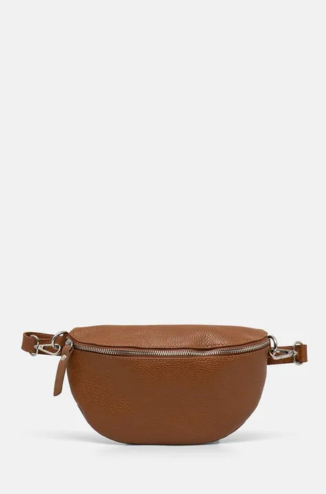 Кожаная сумка на пояс Answear Lab цвет коричневый