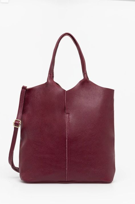 Answear Lab poseta de piele culoarea bordo