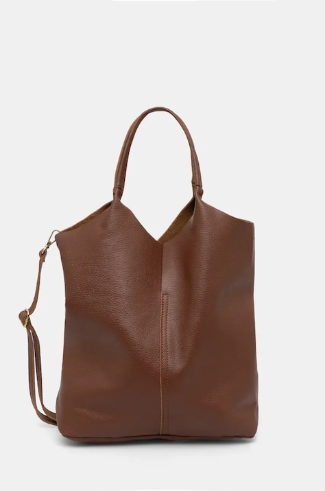 Kožená kabelka Answear.LAB hnědá barva