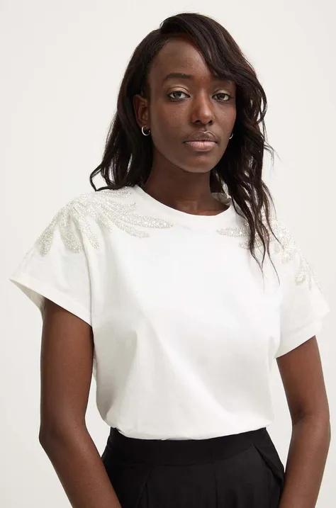 Хлопковая футболка Answear Lab женский цвет белый