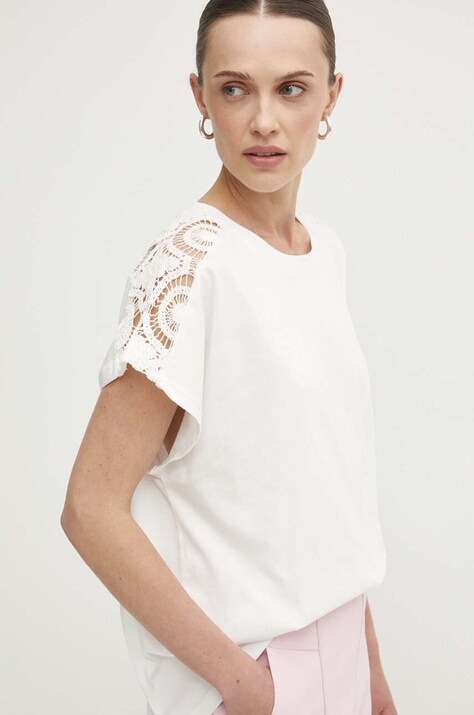 Answear Lab tricou din bumbac femei, culoarea alb