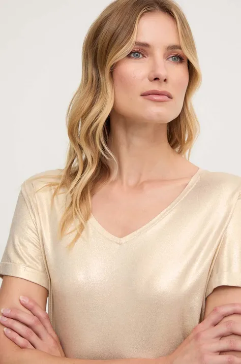 Majica kratkih rukava Answear Lab za žene, boja: zlatna