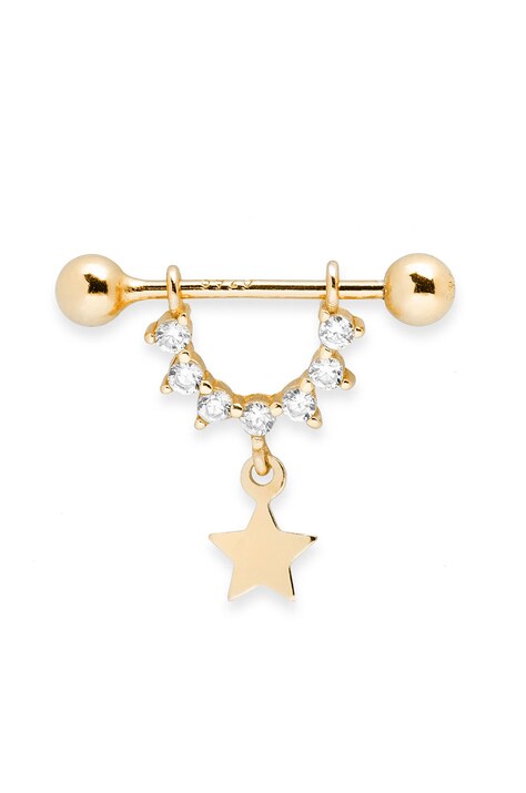 ANIA KRUK aranyozott ezüst fülbevaló Piercing Rock It