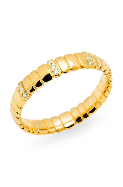 Srebrni prsten pokriven zlatom ANIA KRUK GLAMOUR SMRPC1392Z