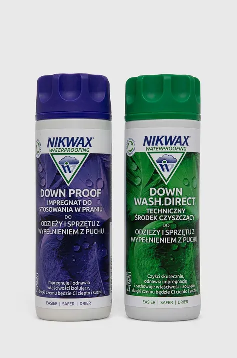 Nikwax zestaw do pielęgnacji odzieży i śpiworów z wypełnieniem puchowym Down Wash.Direct® 300 ml / Down Proof 300 ml kolor transparentny