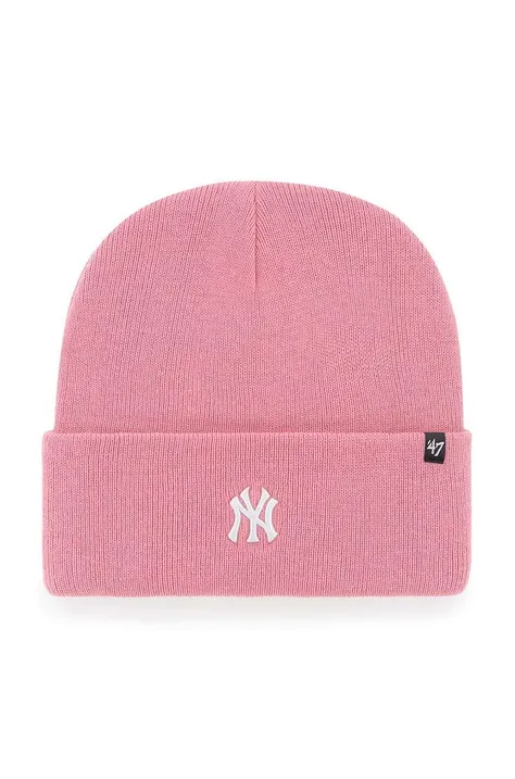 Čiapka 47brand Mlb New York Yankees ružová farba,