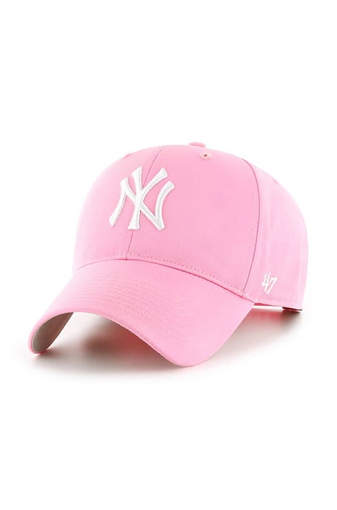 Кепка 47brand Mlb New York Yankees цвет розовый с аппликацией