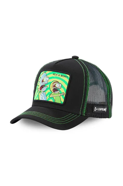 Capslab czapka Ricky Et Morty kolor czarny z aplikacją