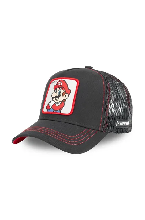 Capslab sapca Super Mario culoarea negru, cu imprimeu