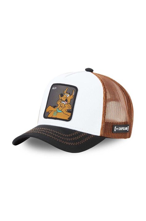 Capslab șapcă Scooby-Doo culoarea alb, cu imprimeu