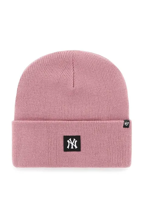 Шапка 47brand Mlb New York Yankees колір рожевий