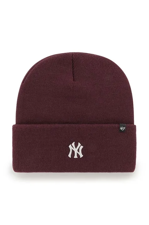Шапка 47 brand Mlb New York Yankees колір бордовий