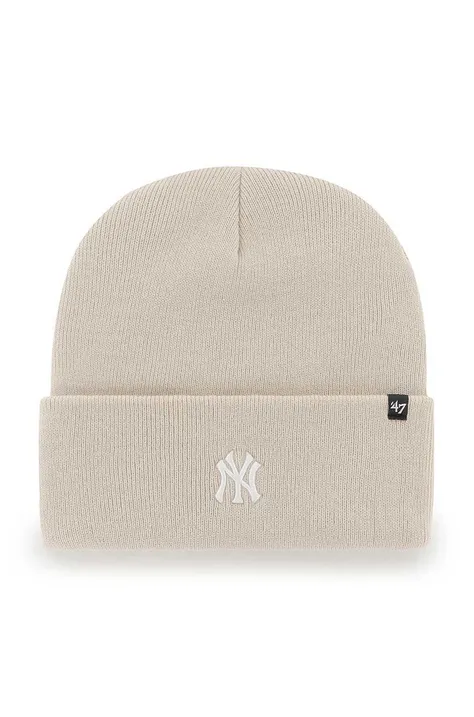 Шапка 47 brand Mlb New York Yankees колір бежевий