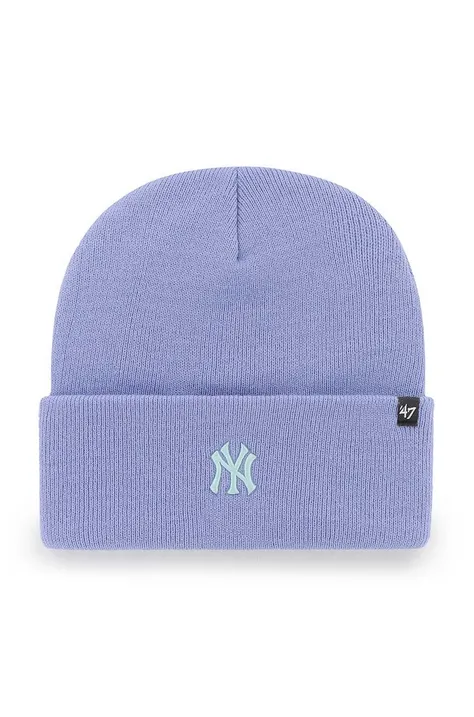 Шапка 47 brand Mlb New York Yankees колір фіолетовий