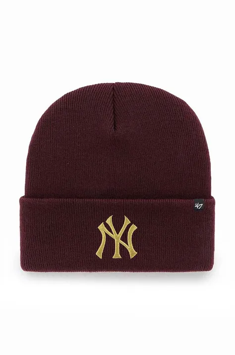 47brand czapka MLB New York Yankees kolor bordowy