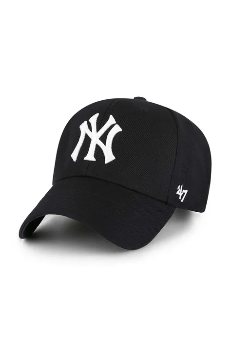 Кепка 47 brand Mlb New York Yankees колір чорний з аплікацією