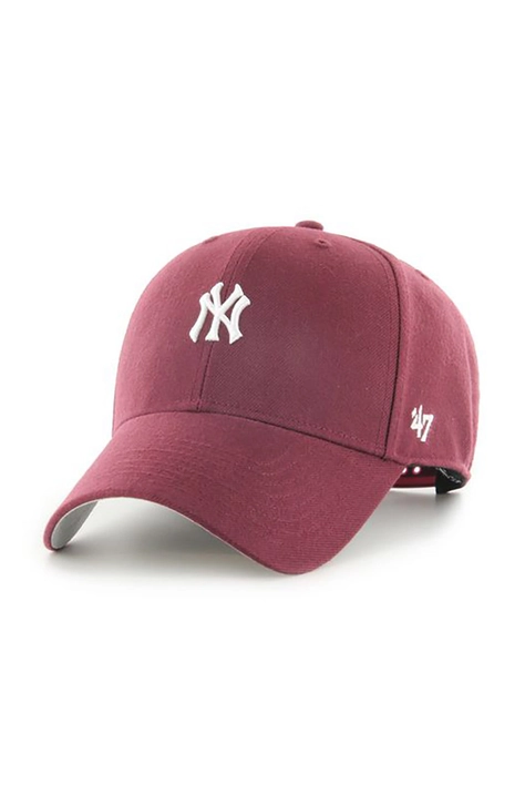 Кепка 47 brand Mlb New York Yankees колір бордовий з аплікацією