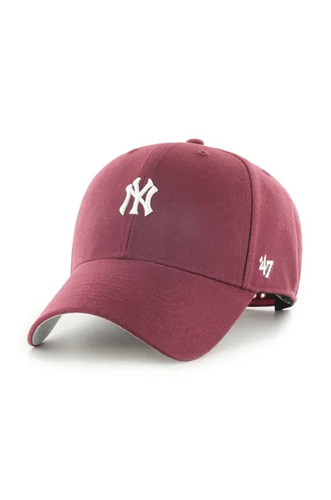 Čiapka 47brand Mlb New York Yankees bordová farba, s nášivkou