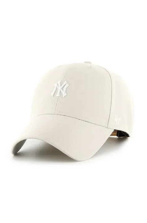 Кепка 47 brand Mlb New York Yankees цвет бежевый с аппликацией