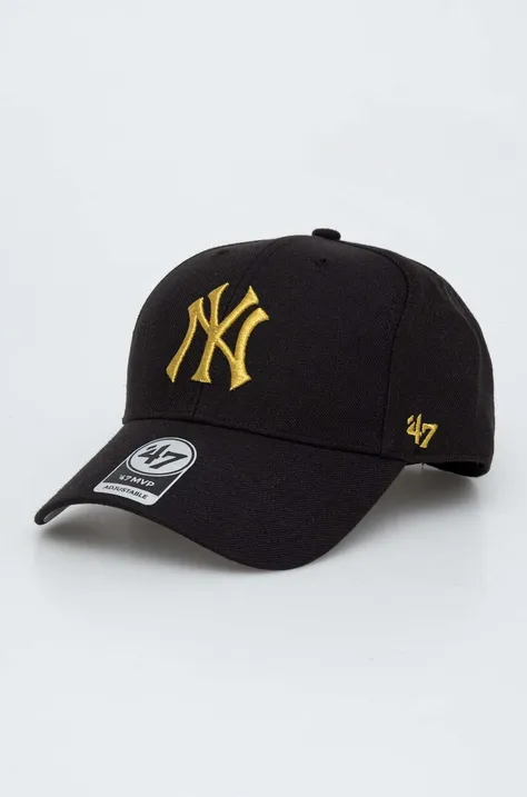 Šiltovka 47brand MLB New York Yankees čierna farba, s nášivkou