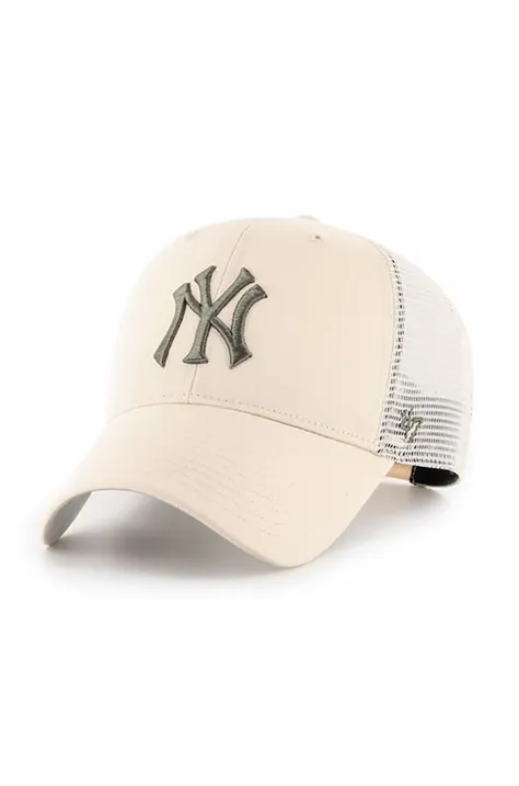 Čiapka 47brand Mlb New York Yankees béžová farba, s nášivkou