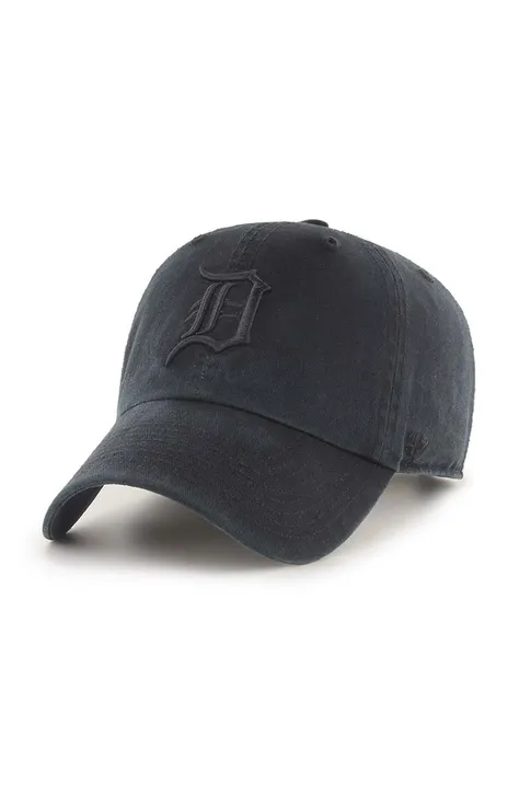 Bavlnená čiapka 47brand Mlb Detroit Tigers čierna farba, s nášivkou, B-RGW09GWSNL-BK