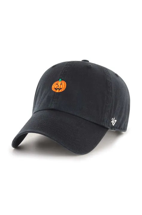 Хлопковая шапка 47brand цвет чёрный с аппликацией