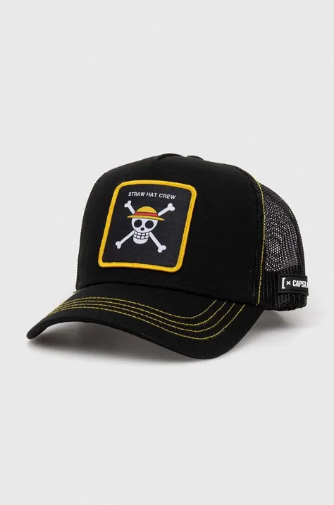Capslab czapka z daszkiem ONE PIECE kolor czarny z aplikacją