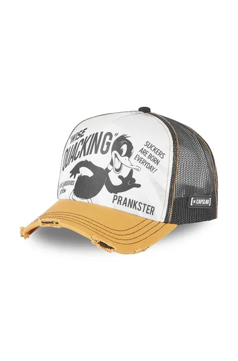 Capslab czapka z daszkiem Looney Tunes kolor beżowy z nadrukiem