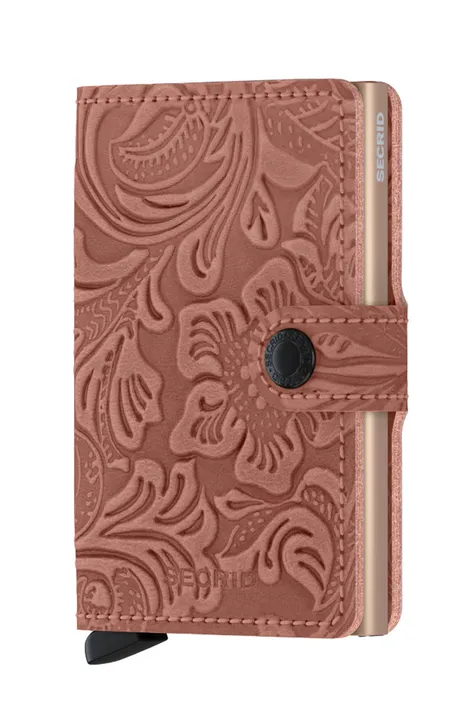 Kožená peňaženka Secrid dámska, ružová farba