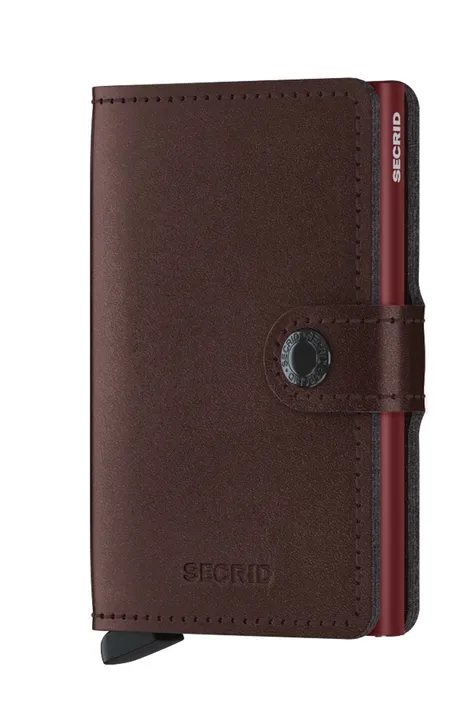 Δερμάτινο πορτοφόλι Secrid γυναικείo, χρώμα: καφέ
