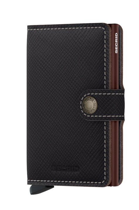 Secrid Portofel de piele bărbați, culoarea negru MSa.Brown-BROWN