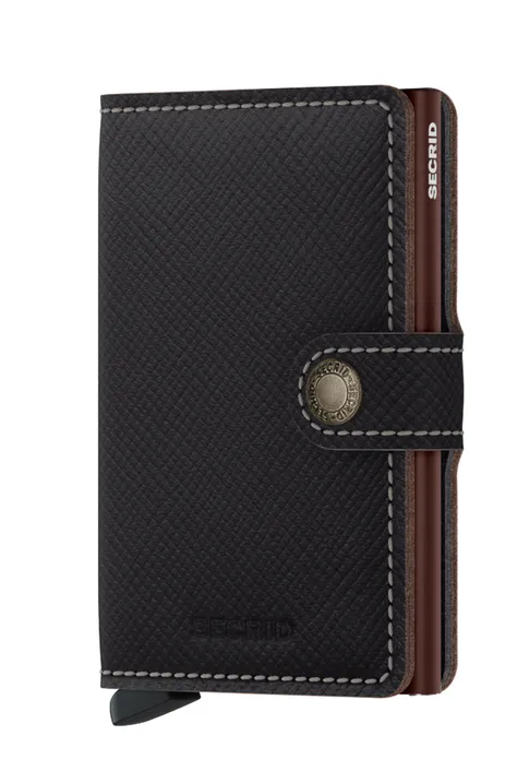 Шкіряний гаманець Secrid чоловічий колір чорний MSa.Brown-BROWN