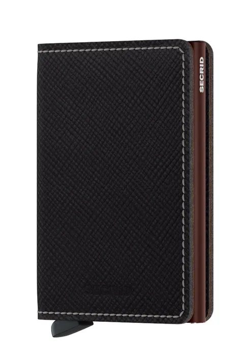 Шкіряний гаманець Secrid чоловічий колір чорний SSa.Brown-Brown